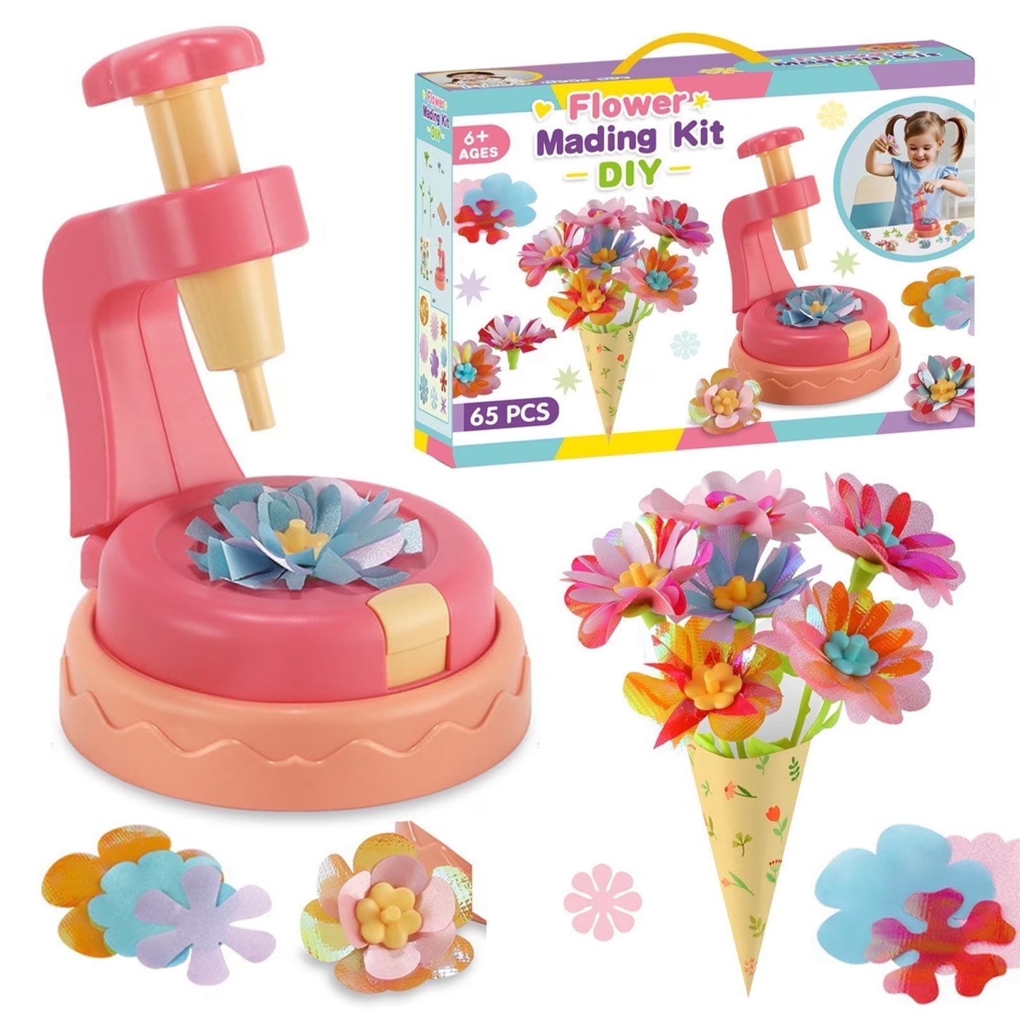 Kaiwatoy®DIY Flower Bouquet Making Kit for Kids — Fun Fabric Craft Set