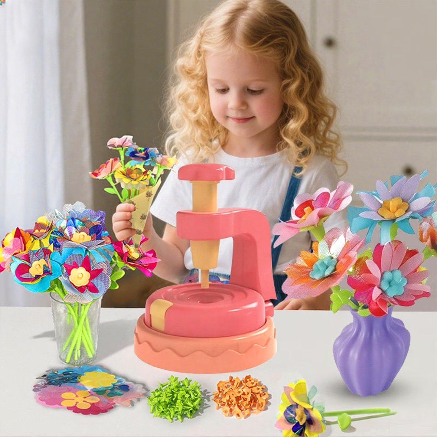 Kaiwatoy®DIY Flower Bouquet Making Kit for Kids — Fun Fabric Craft Set