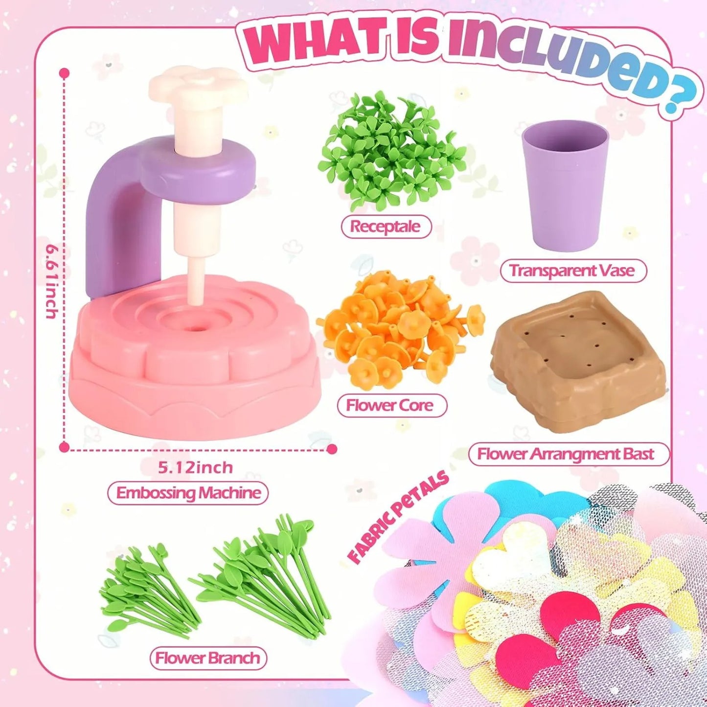 Kaiwatoy®DIY Flower Bouquet Making Kit for Kids — Fun Fabric Craft Set