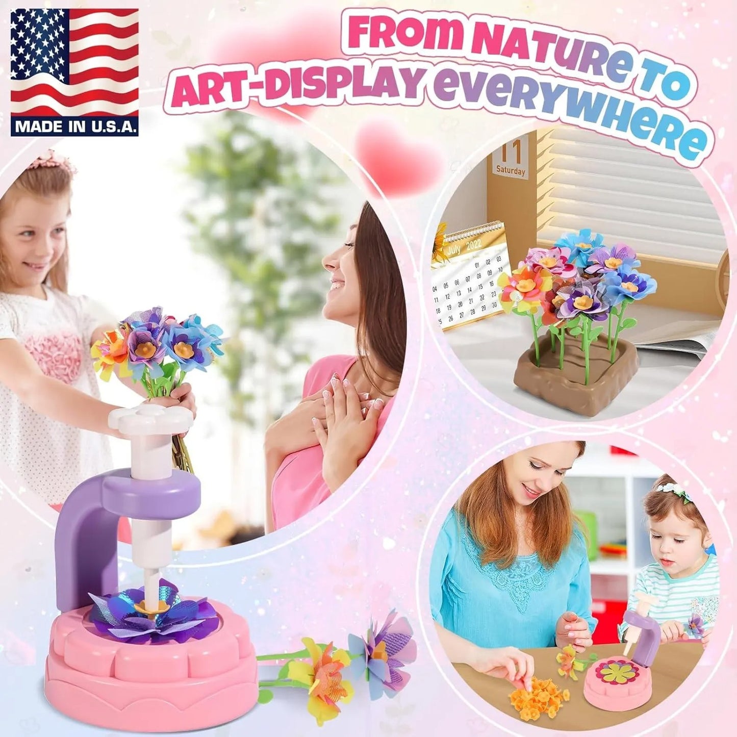 Kaiwatoy®DIY Flower Bouquet Making Kit for Kids — Fun Fabric Craft Set