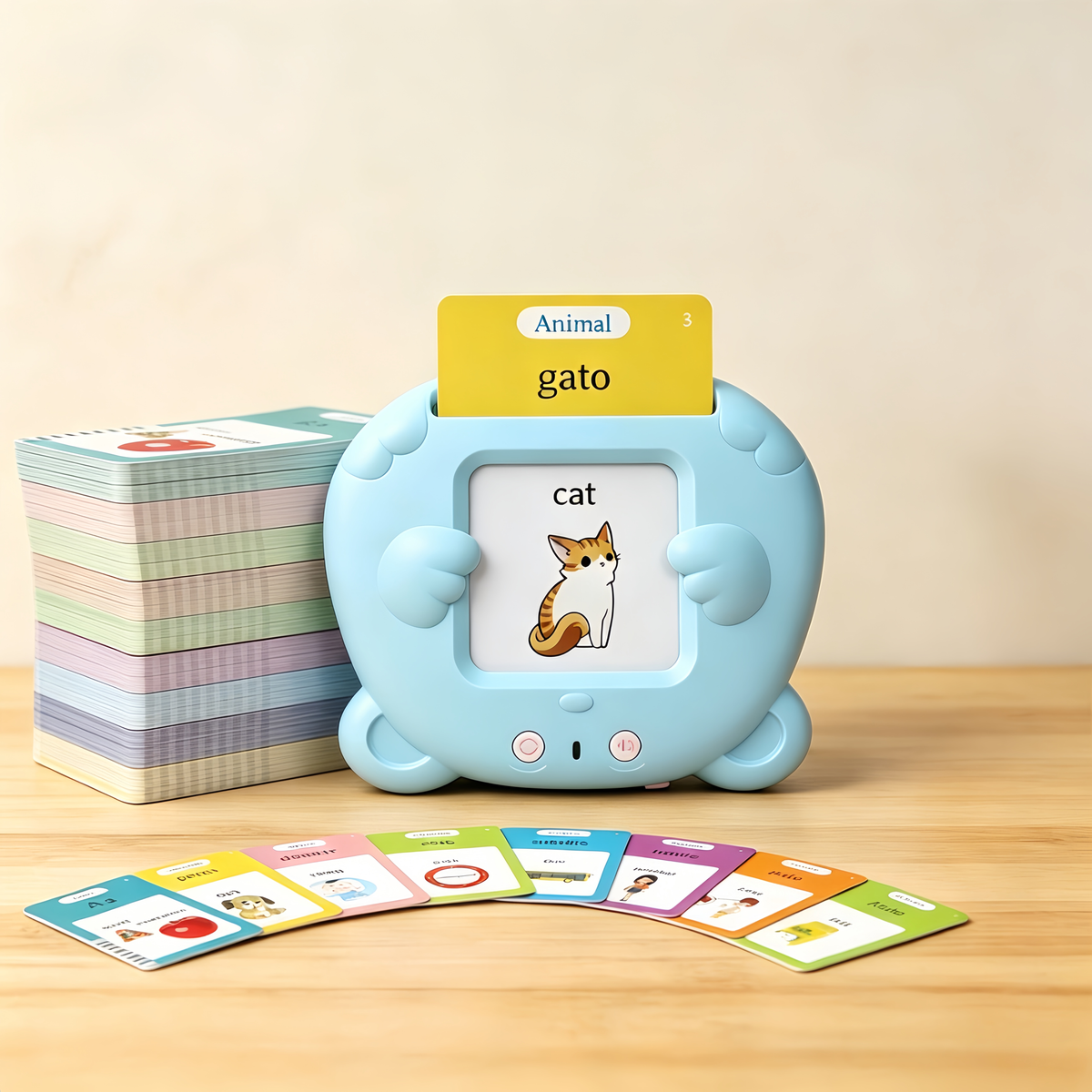 224/510 Wörter Zweisprachige Sprechende Lernkarten – Englisch & Spanisch | Sensorisches Spielzeug für Autismus-Sprachtherapie für Kleinkinder 3-8 | Pädagogisches Geschenk