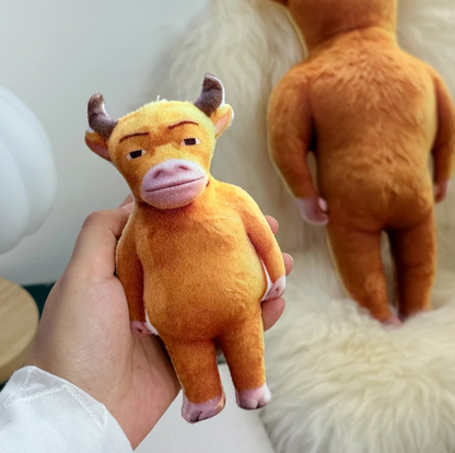 "Niu Lai" character plush toy (movie merchandise)—a creative, abstract,  humorous hanging accessory.